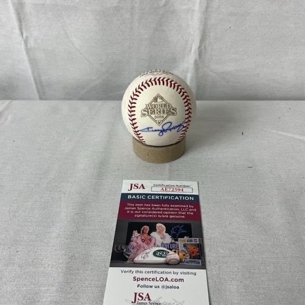 Jimmy Rollins signed autographed 2008 World Series Baseball Phillies JSA